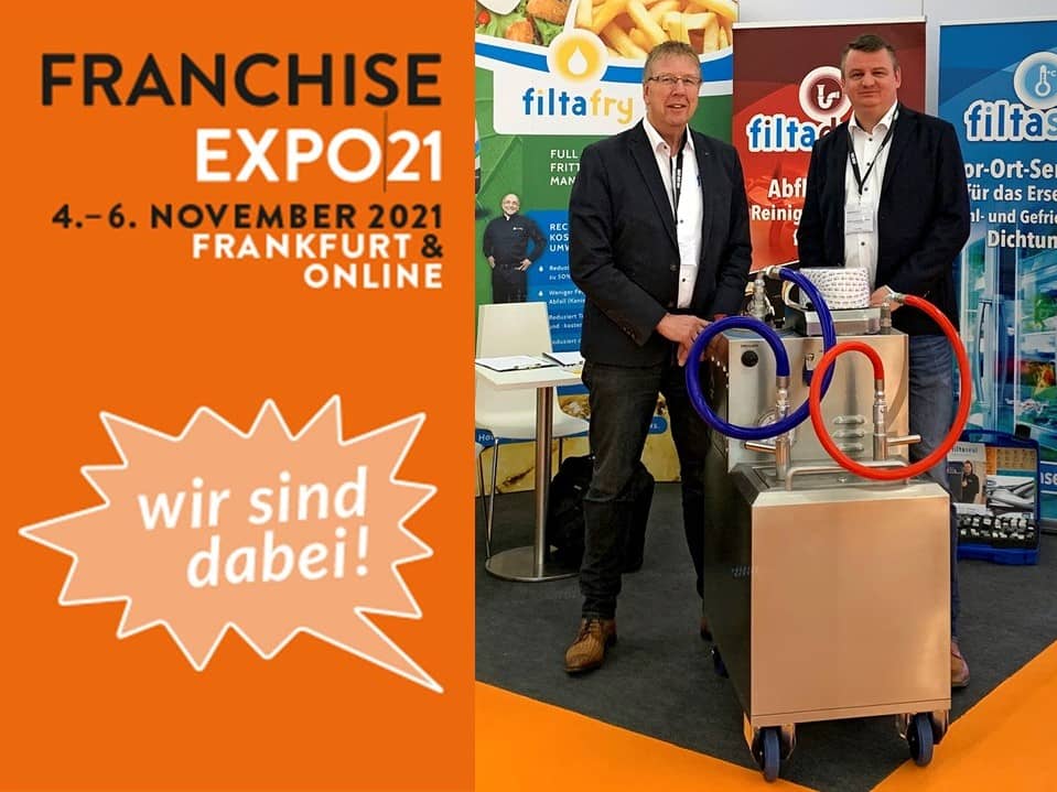 Lernen Sie Filta jetzt persönlich kennen! Wir laden Sie ein zur Franchiseexpo in Frankfurt am Main: Messe Frankfurt, 4.-6. November 2021, Stand E406